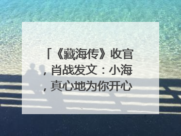 《藏海传》收官，肖战发文：小海，真心地为你开心！你看，有这么多人懂你！