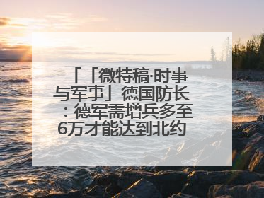 「微特稿·时事与军事」德国防长：德军需增兵多至6万才能达到北约新要求