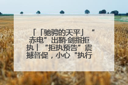 「驰骋的天平」“赤电”出鞘·剑指拒执︱“拒执预告”震撼督促，小心“执行”变“执刑”