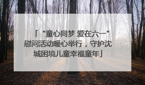 “童心同梦 爱在六一”慰问活动暖心举行，守护沈城困境儿童幸福童年