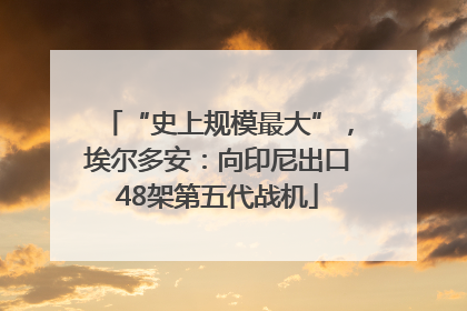 “史上规模最大”，埃尔多安：向印尼出口48架第五代战机