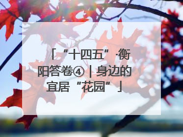 “十四五”·衡阳答卷④｜身边的宜居“花园”