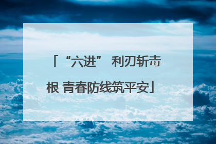“六进” 利刃斩毒根 青春防线筑平安