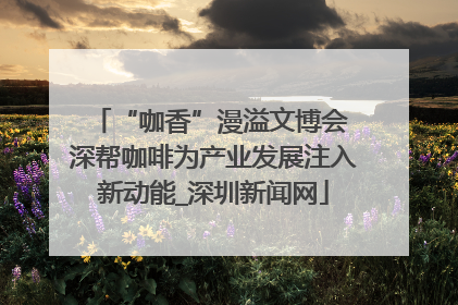 “咖香”漫溢文博会 深帮咖啡为产业发展注入新动能_深圳新闻网