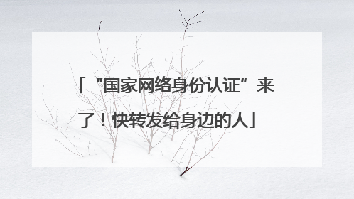 “国家网络身份认证”来了！快转发给身边的人