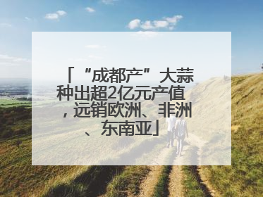 “成都产”大蒜种出超2亿元产值，远销欧洲、非洲、东南亚