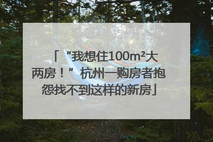 “我想住100m²大两房！”杭州一购房者抱怨找不到这样的新房