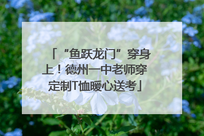 “鱼跃龙门”穿身上！德州一中老师穿定制T恤暖心送考