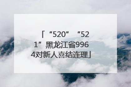 “520”“521”黑龙江省9964对新人喜结连理