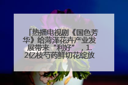 热播电视剧《国色芳华》给菏泽花卉产业发展带来“利好”，1.2亿枝芍药鲜切花绽放“国色芳华”