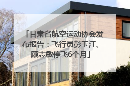 甘肃省航空运动协会发布报告：飞行员彭玉江、顾志敏停飞6个月