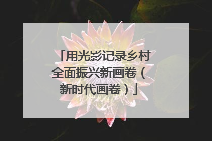 用光影记录乡村全面振兴新画卷（新时代画卷）