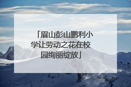 眉山彭山鹏利小学让劳动之花在校园绚丽绽放