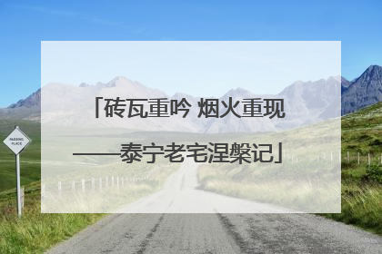 砖瓦重吟 烟火重现——泰宁老宅涅槃记