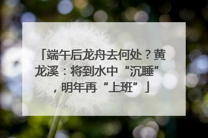 端午后龙舟去何处？黄龙溪：将到水中“沉睡”，明年再“上班”