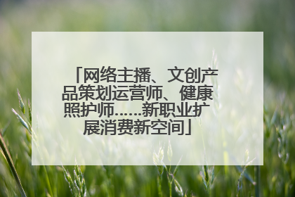 网络主播、文创产品策划运营师、健康照护师……新职业扩展消费新空间