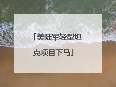 美陆军轻型坦克项目下马