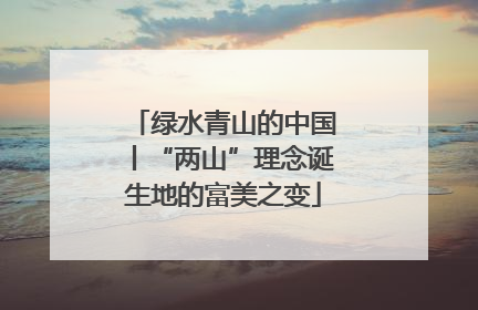 绿水青山的中国丨“两山”理念诞生地的富美之变