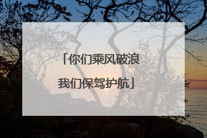 你们乘风破浪 我们保驾护航