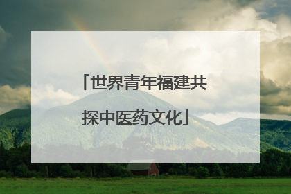 世界青年福建共探中医药文化
