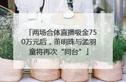 两场合体直播吸金750万元后，董明珠与孟羽童将再次“同台”