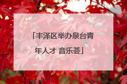 丰泽区举办泉台青年人才 音乐荟