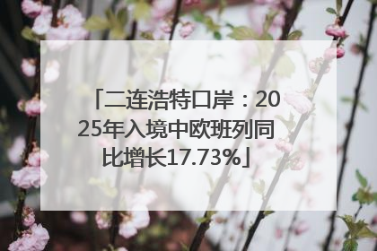 二连浩特口岸：2025年入境中欧班列同比增长17.73%