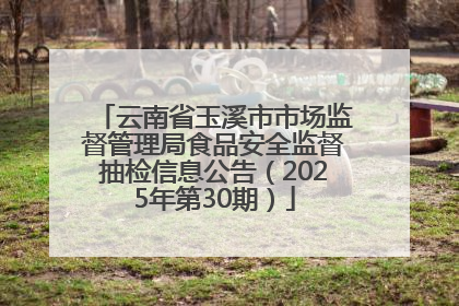 云南省玉溪市市场监督管理局食品安全监督抽检信息公告（2025年第30期）