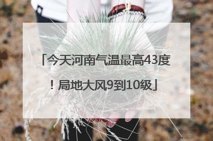 今天河南气温最高43度！局地大风9到10级