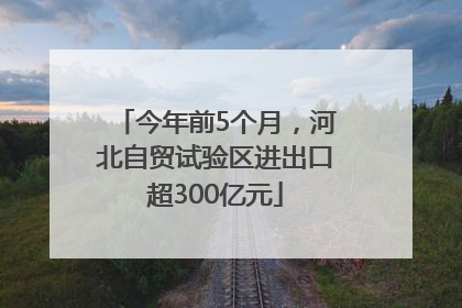 今年前5个月，河北自贸试验区进出口超300亿元