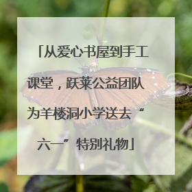 从爱心书屋到手工课堂，跃莱公益团队为羊楼洞小学送去“六一”特别礼物