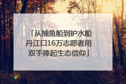 从捕鱼船到护水船 丹江口16万志愿者用双手捧起生态信仰