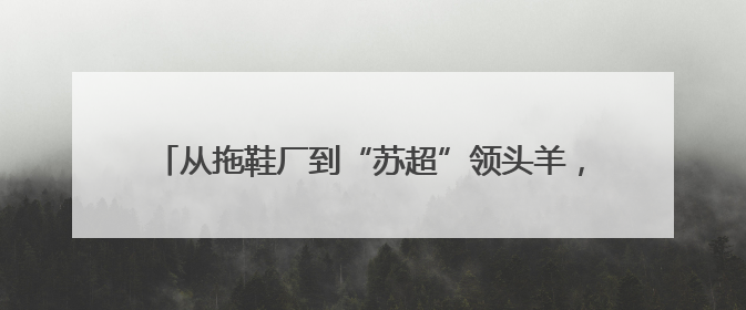 从拖鞋厂到“苏超”领头羊，这支球队的故事堪称励志大片