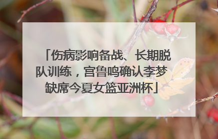 伤病影响备战、长期脱队训练，宫鲁鸣确认李梦缺席今夏女篮亚洲杯