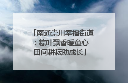 南通崇川幸福街道：粽叶飘香暖童心 田间耕耘助成长
