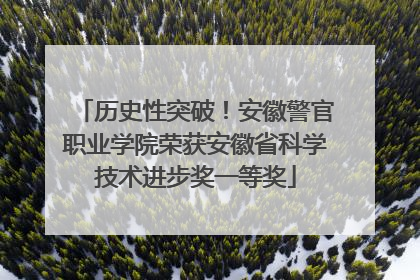 历史性突破！安徽警官职业学院荣获安徽省科学技术进步奖一等奖