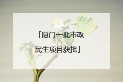 厦门一批市政民生项目获批