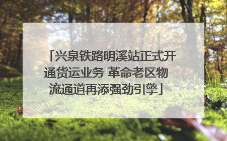 兴泉铁路明溪站正式开通货运业务 革命老区物流通道再添强劲引擎