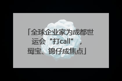 全球企业家为成都世运会“打call”，蜀宝、锦仔成焦点