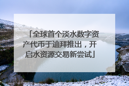 全球首个淡水数字资产代币于迪拜推出，开启水资源交易新尝试