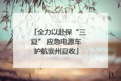 全力以赴保“三夏” 应急电源车护航襄州夏收