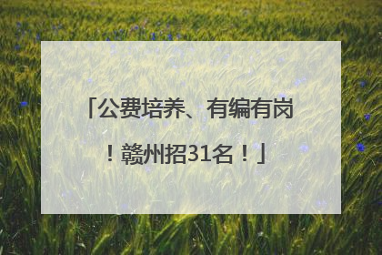 公费培养、有编有岗！赣州招31名！