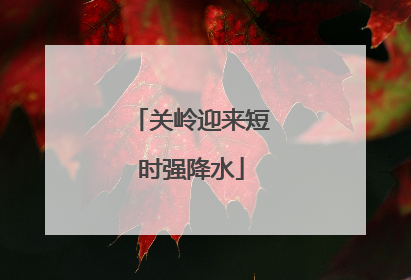 关岭迎来短时强降水