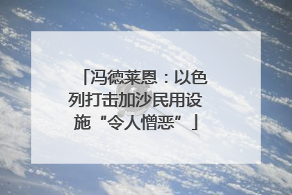 冯德莱恩：以色列打击加沙民用设施“令人憎恶”
