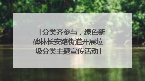 分类齐参与，绿色新碑林长安路街道开展垃圾分类主题宣传活动