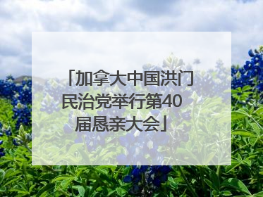 加拿大中国洪门民治党举行第40届恳亲大会
