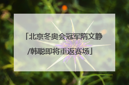 北京冬奥会冠军隋文静/韩聪即将重返赛场