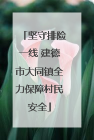 坚守排险一线 建德市大同镇全力保障村民安全