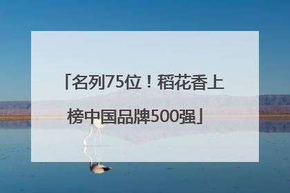 名列75位！稻花香上榜中国品牌500强
