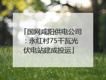 国网咸阳供电公司：永红村75千瓦光伏电站建成投运